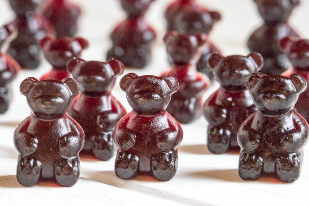 close up of Elderberry Gummy Bears 