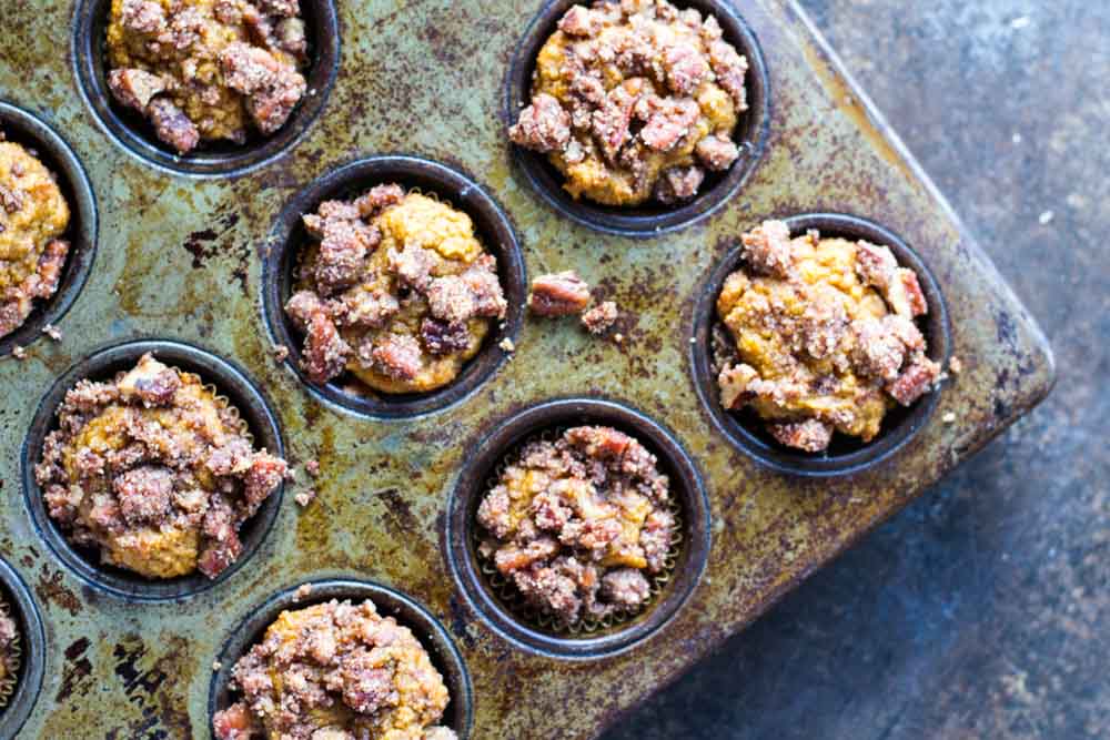 close up of Mini Pumpkin Muffins 