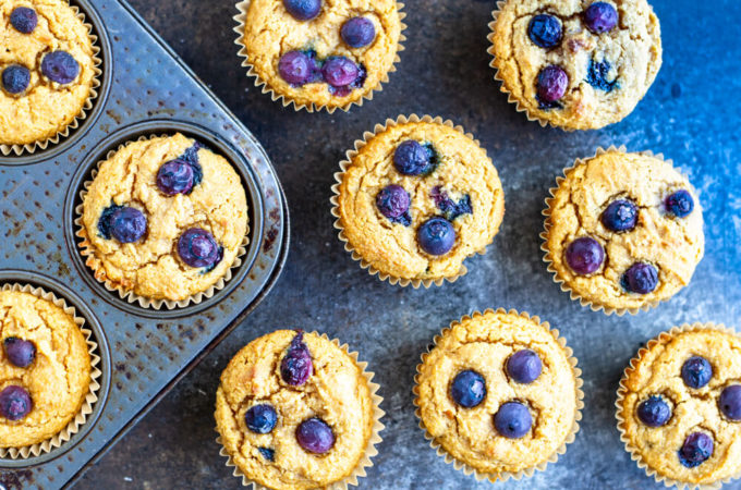 Blueberry Sweet Potato Muffins (gluten free and paleo) | www.savorylotus.com
