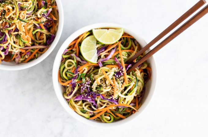 Asian Zucchini Noodles (gluten free and paleo) | www.savorylotus.com