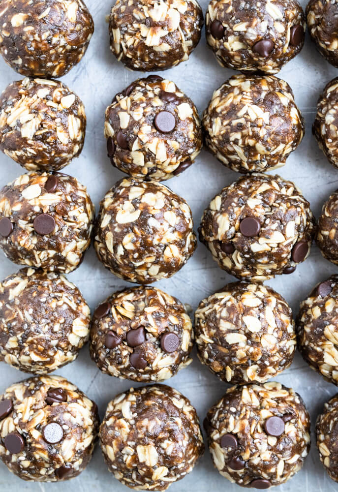close up of gingerbread energy balls