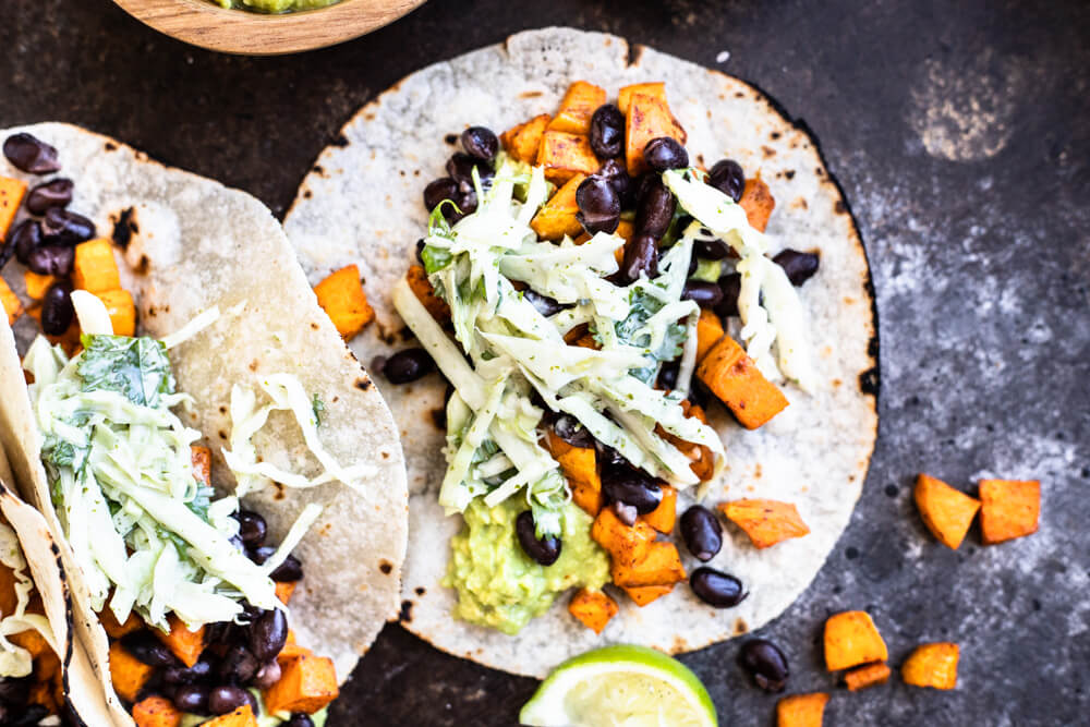 black bean tacos on sheet pan