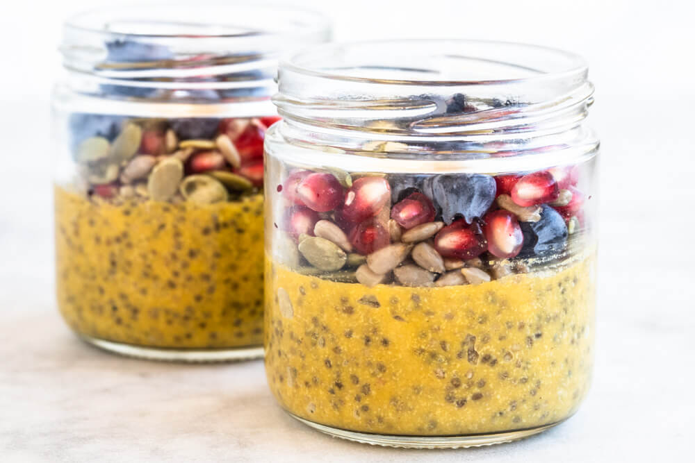 close up of chia pudding
