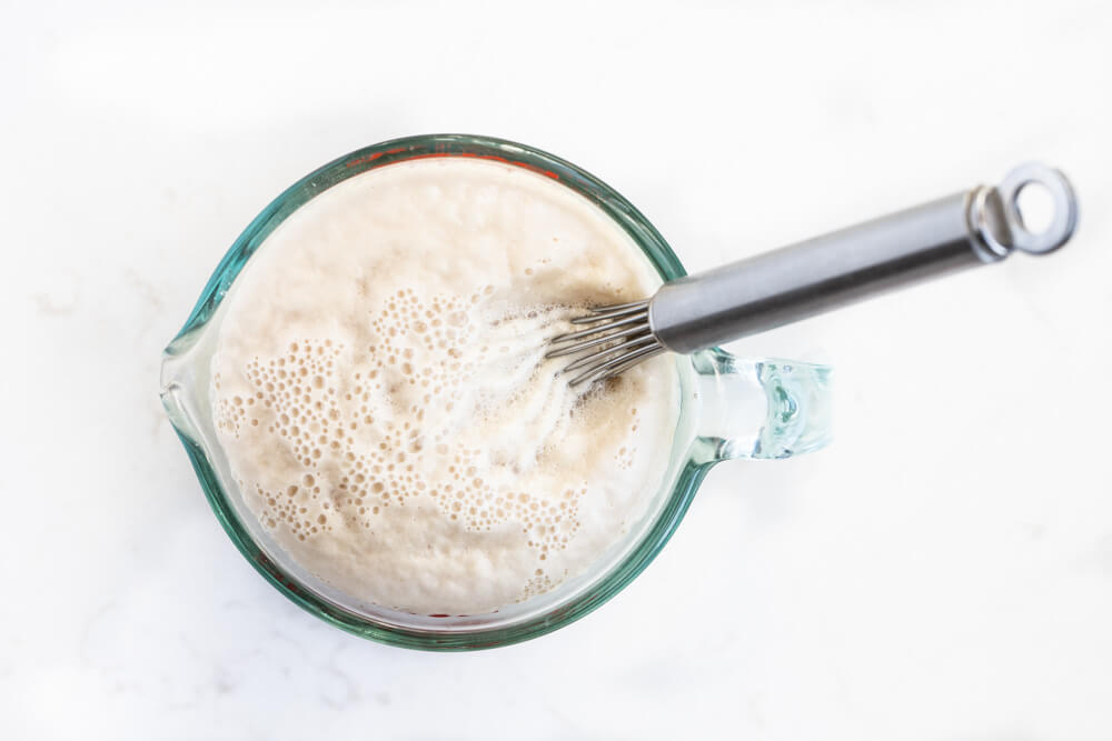 active yeast in measuring cup