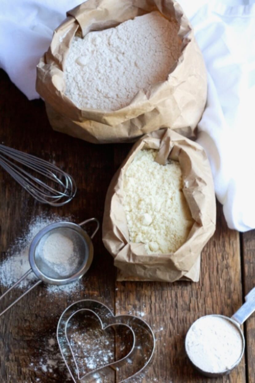 grain free flour in paper bags