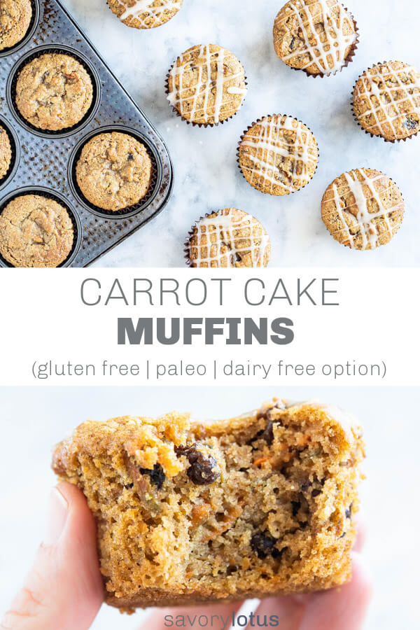 carrot cake muffins with white glaze