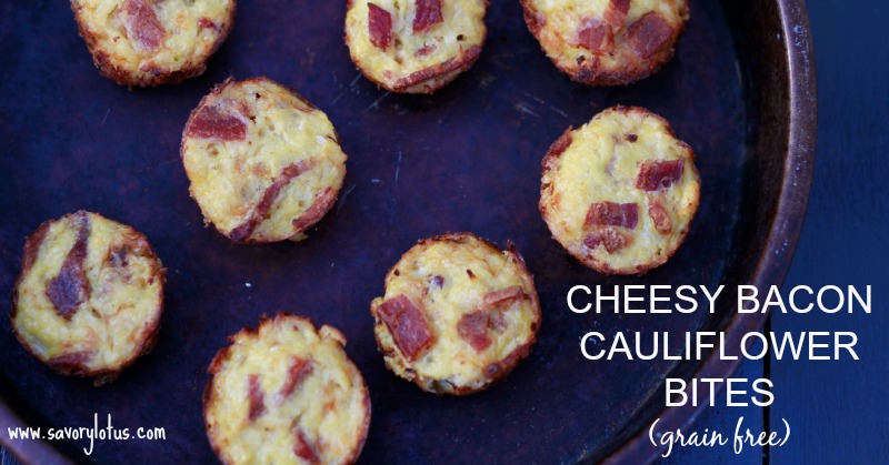 Cheesy Bacon Cauliflower Bites --- savorylotus