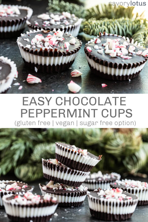 striped peppermint cups on table