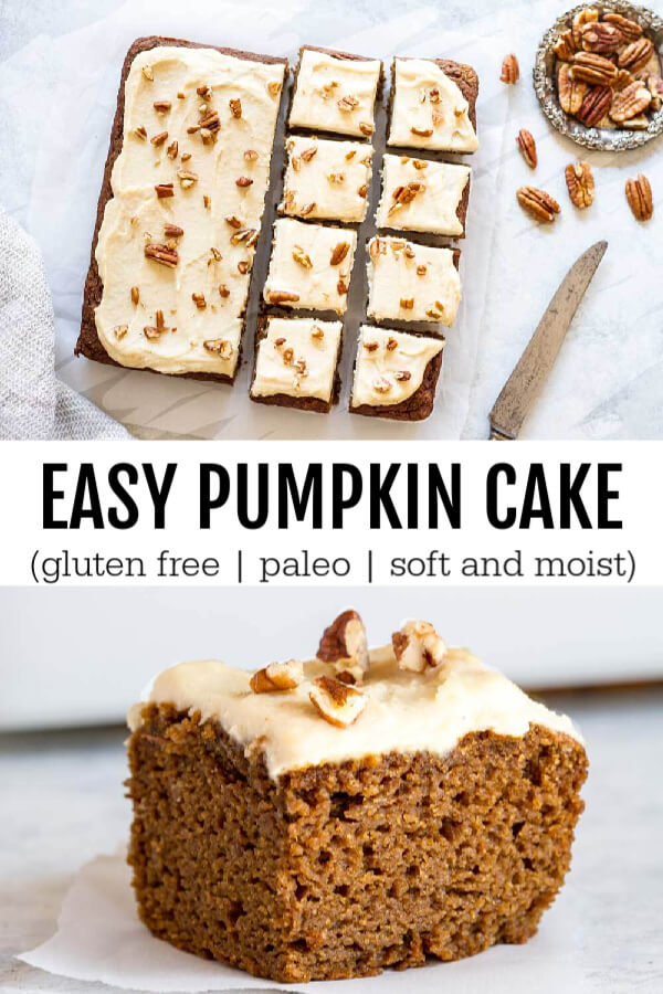 Pumpkin Cake  with frosting and nuts on top