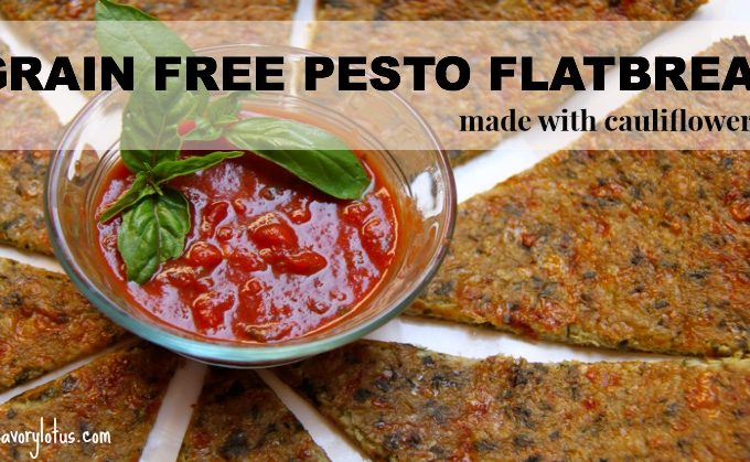 Grain Free Pesto Flatbread savorylotus.com