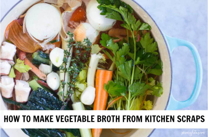 How to Make Vegetable Broth from Kitchen Scraps ||| www.savorylotus.com