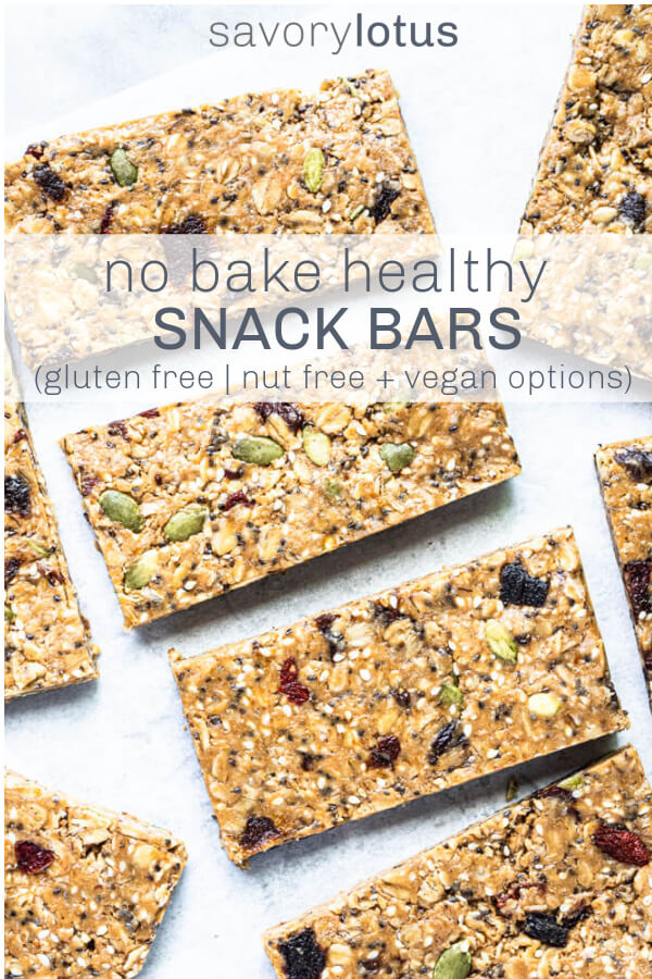 gluten free snack bars on white counter