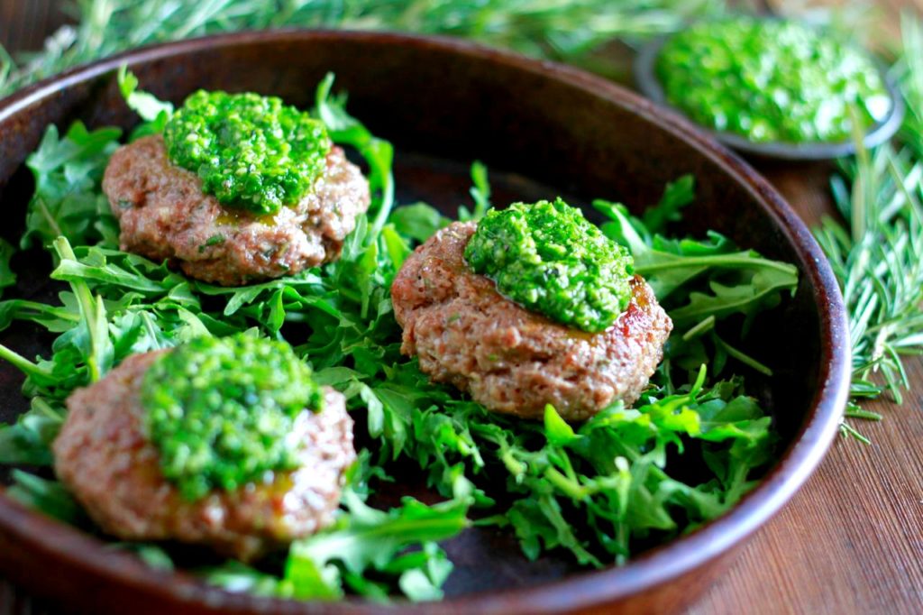 Rosemary Lamb Burgers with Pesto (gluten and grain free) ~ savorylotus.com