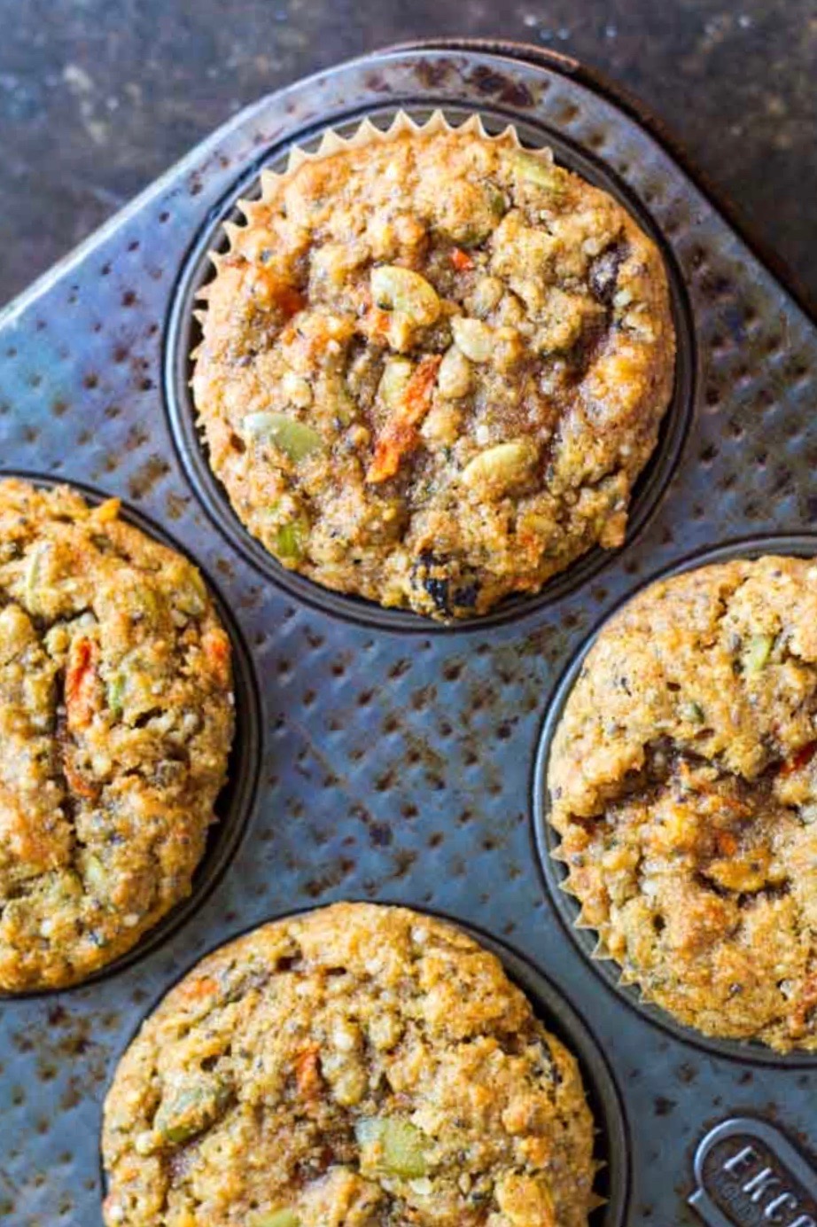 close up of muffin in a muffin tin