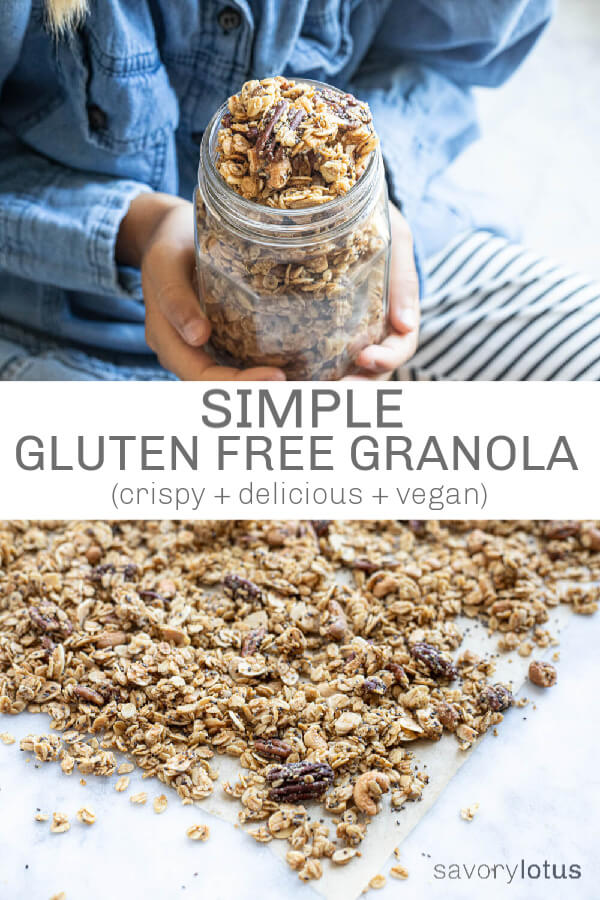 glass jar of gluten free granola