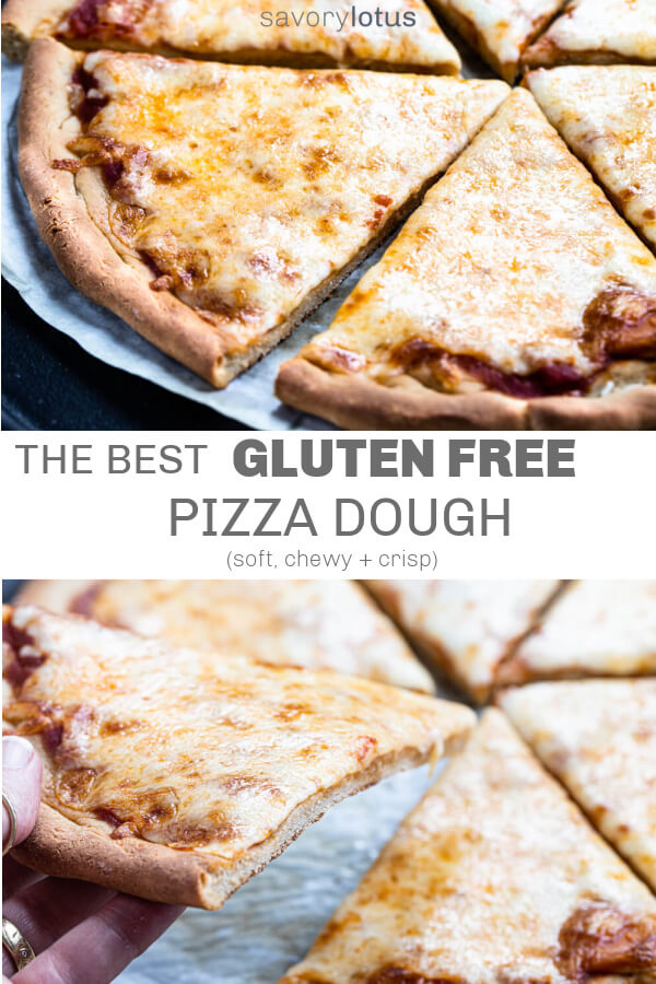 hand holding gluten free pizza slice