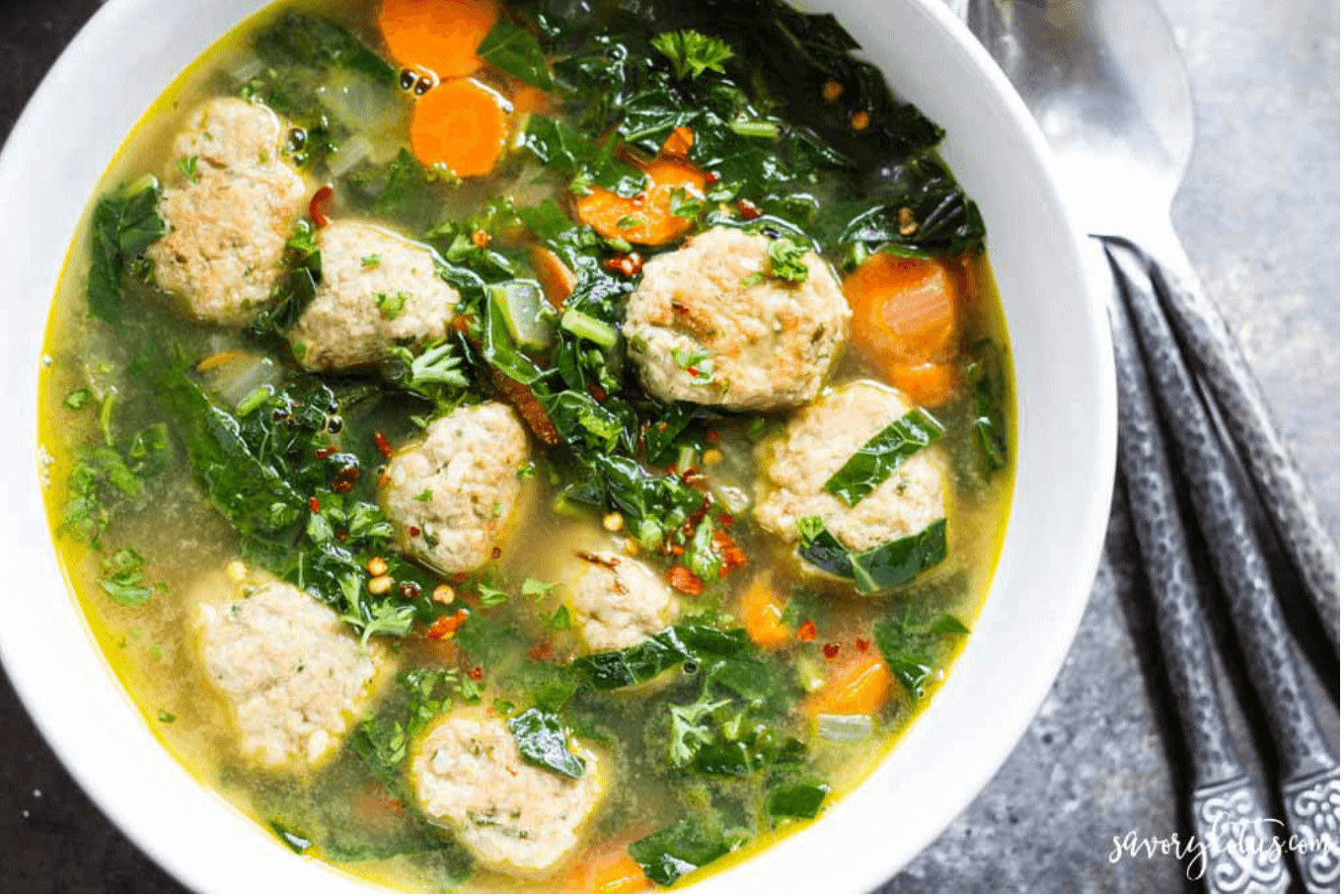 30 Easy Whole30 Soup Recipes | 30 minute turkey meatball soup - savory lotus