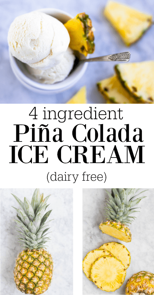 piña colada ice cream in white bowl