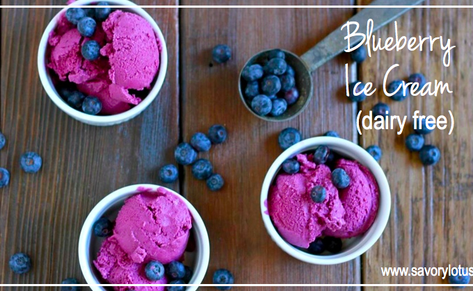 Blueberry Ice Cream (dairy free, paleo) | savorylotus.com.001