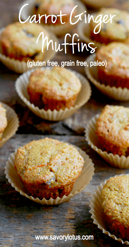 close up of Carrot Ginger Muffins 