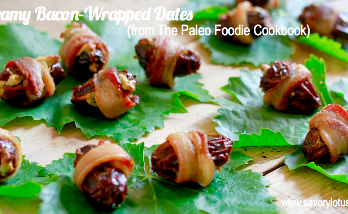 Creamy Bacon-Wrapped Dates (dairy free/paleo) | savorylotus.com