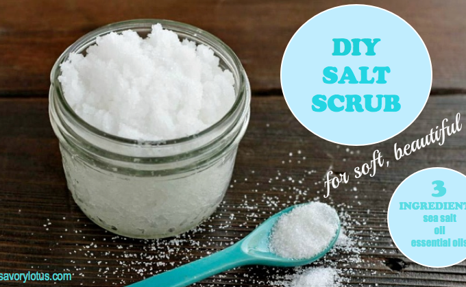 salt scrud, DIY, essential oils