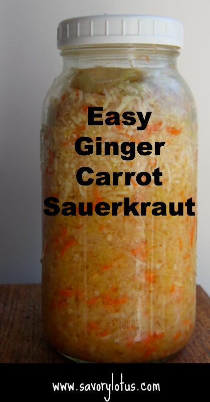 Easy Ginger Carrot Sauerkraut - savorylotus.com