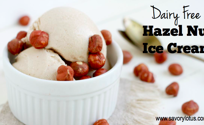 the best dairy free hazel nut milk ice cream ever/ paleo | savorylotus.com