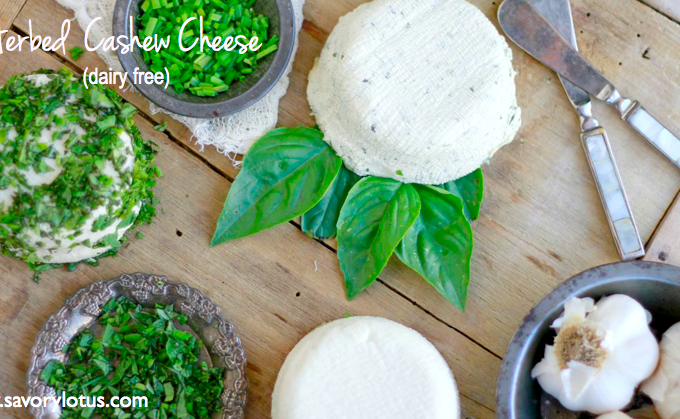 Herbed Cashew Cheese (dairy free, paleo) | savorylotus.com