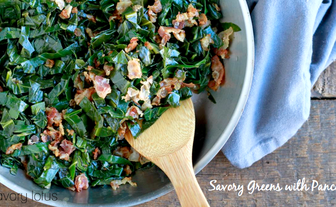 greens, kale, collards, pancetta