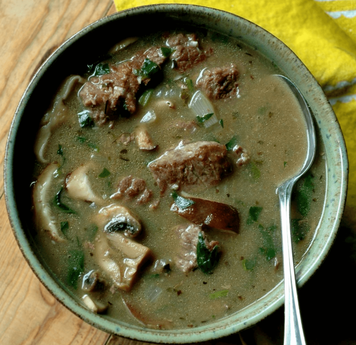 30 Easy Whole30 Soup Recipes | savory steak and mushroom soup