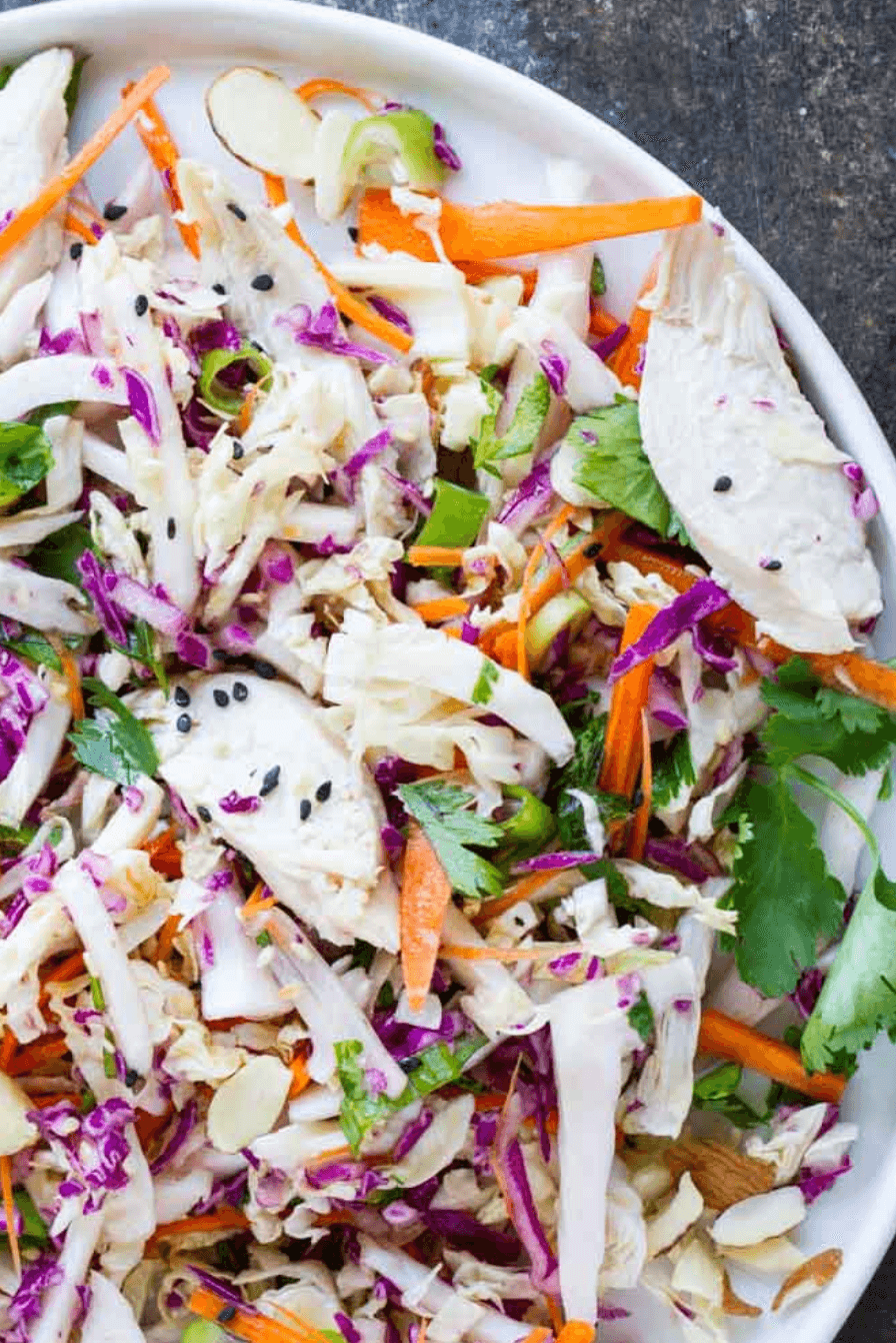 close up of Chinese chicken salad