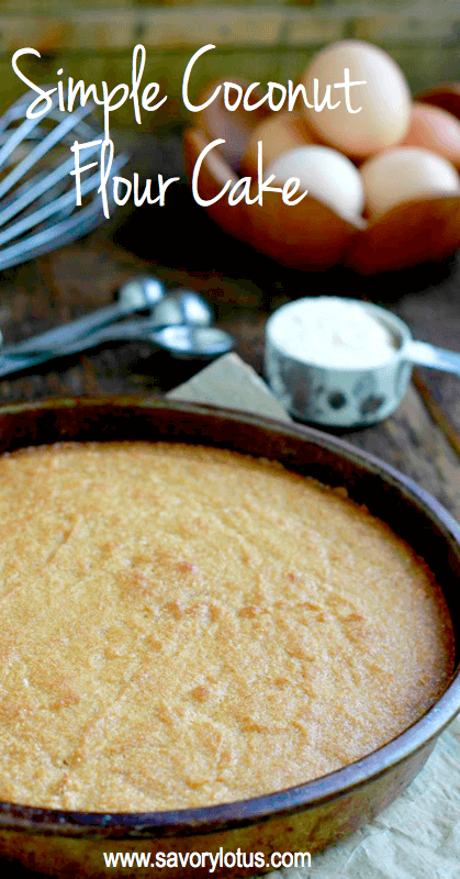 yellow cake in pan with flour and eggs