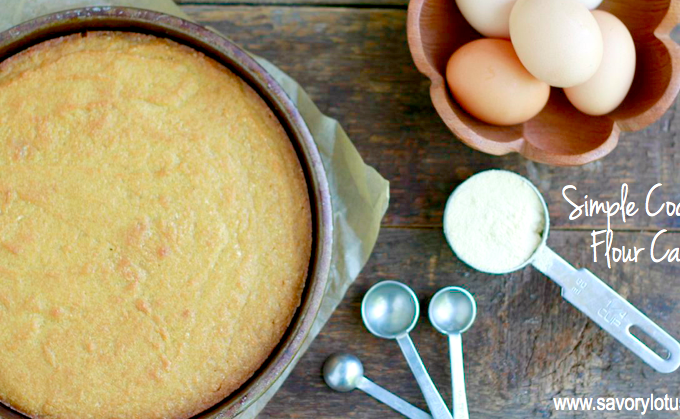 Simple Coconut Flour Cake (gluten free, grain free, nut free, paleo) | savorylotus.com