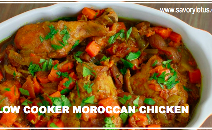 Slow Cooker Moroccan Chicken | savorylotus.com